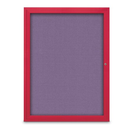 United Visual Products Slim Enclosed Corkboard, 18"x24", White Alum Frame/Burgundy UVEB1824-WHITE-DBURGU
